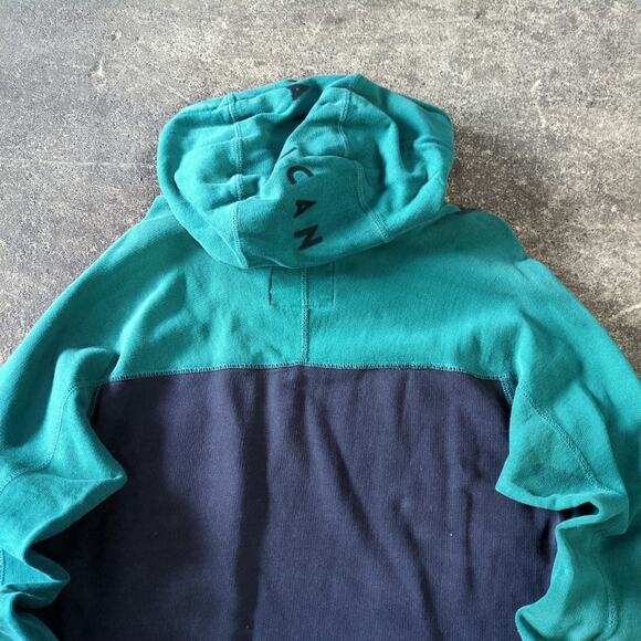 American Eagle Hoodie Sweatshirt Mens XS Blue Green Pullover Sweater Preppy Y2K - Picture 4 of 7